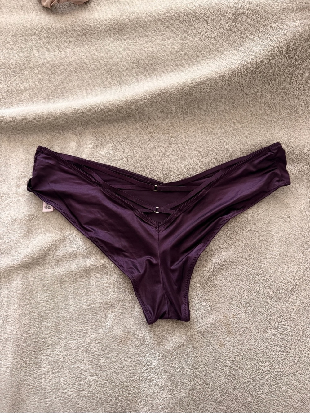 Sexy Purple V-back bikini/cheeky satin panties, size S